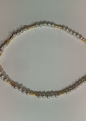 Küçük Taşlı Altın Renkli Kadın Kolye - Görsel 6