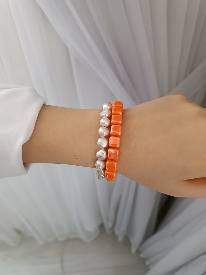 Turuncu Boncuk Bileklik - Görsel 2
