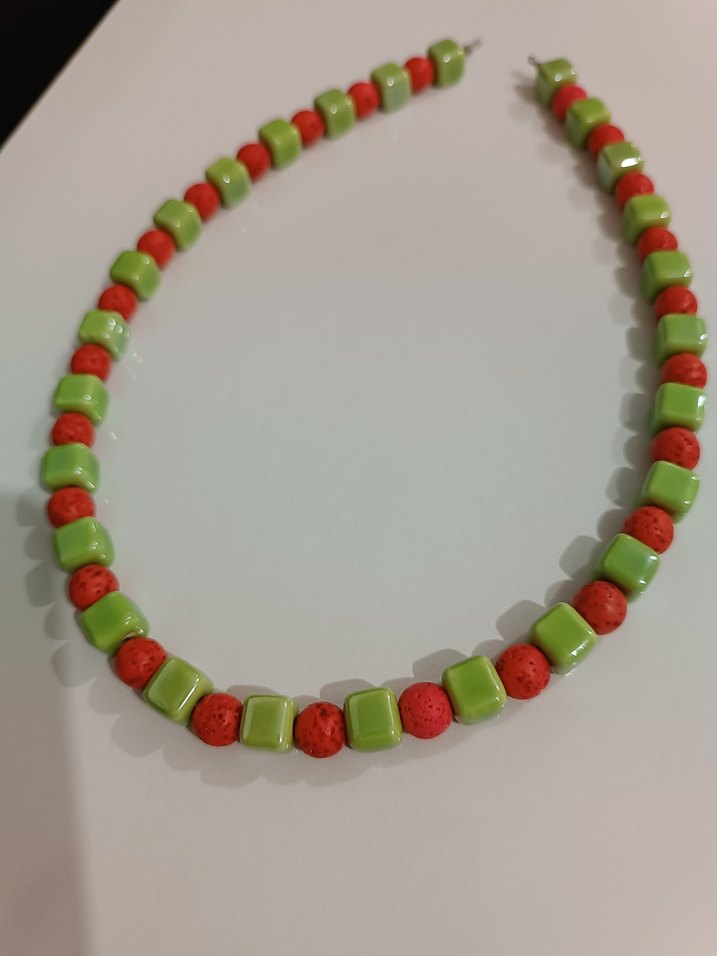 KIRMIZI LAV TAŞI KOLYE - Görsel 3