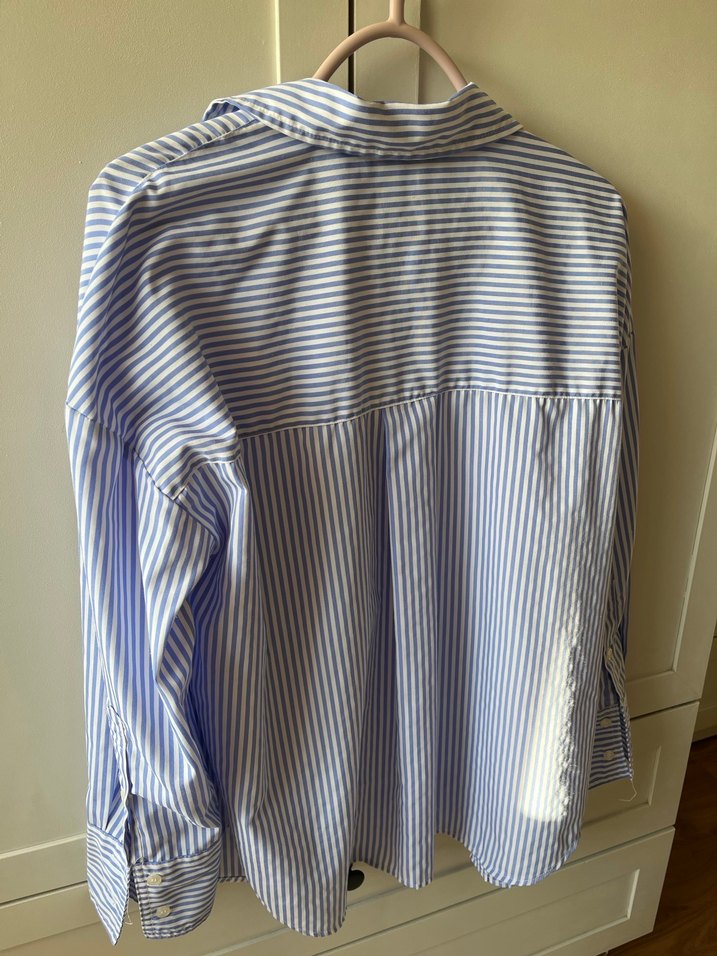 Mavi Çizgili Uzun Kollu Gömlek - Görsel 2