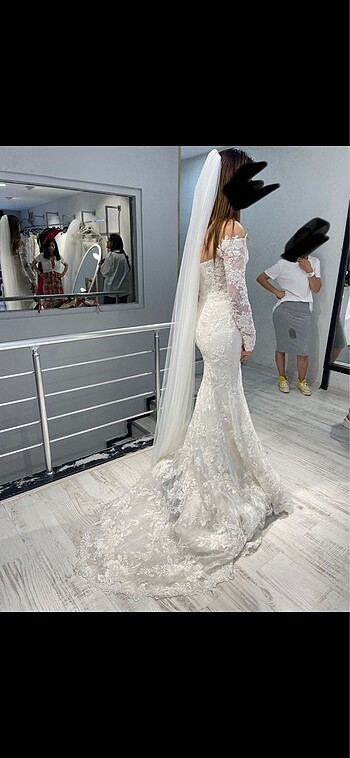 Fransız Dantel Balık Gelinlik - Görsel 4