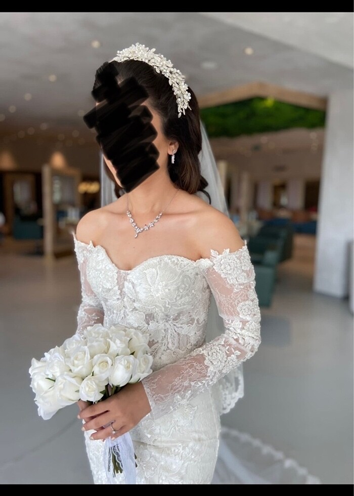 Fransız Dantel Balık Gelinlik - Görsel 3