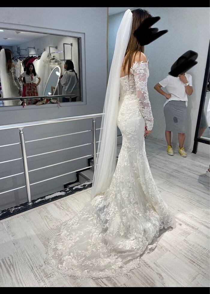 Fransız Dantel Balık Gelinlik - Görsel 4