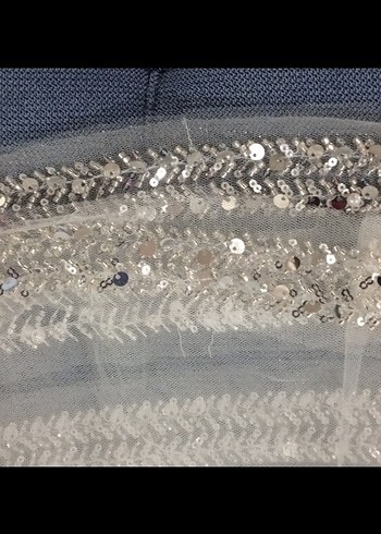 Beyaz Parlak Dökümlü Gelin Aksesuarı - Görsel 2