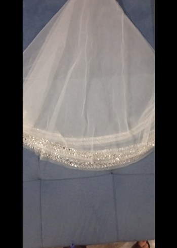 Beyaz Parlak Dökümlü Gelin Aksesuarı - Görsel 3