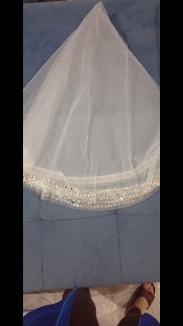 Beyaz Parlak Dökümlü Gelin Aksesuarı - Görsel 3