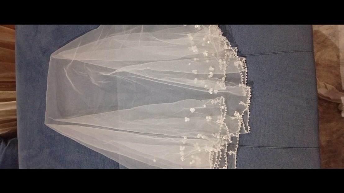 Beyaz Drapeli Vintage Gelin Duvağı - Görsel 2