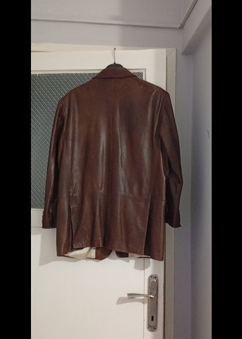 Kahverengi Deri Erkek Ceket - Görsel 5