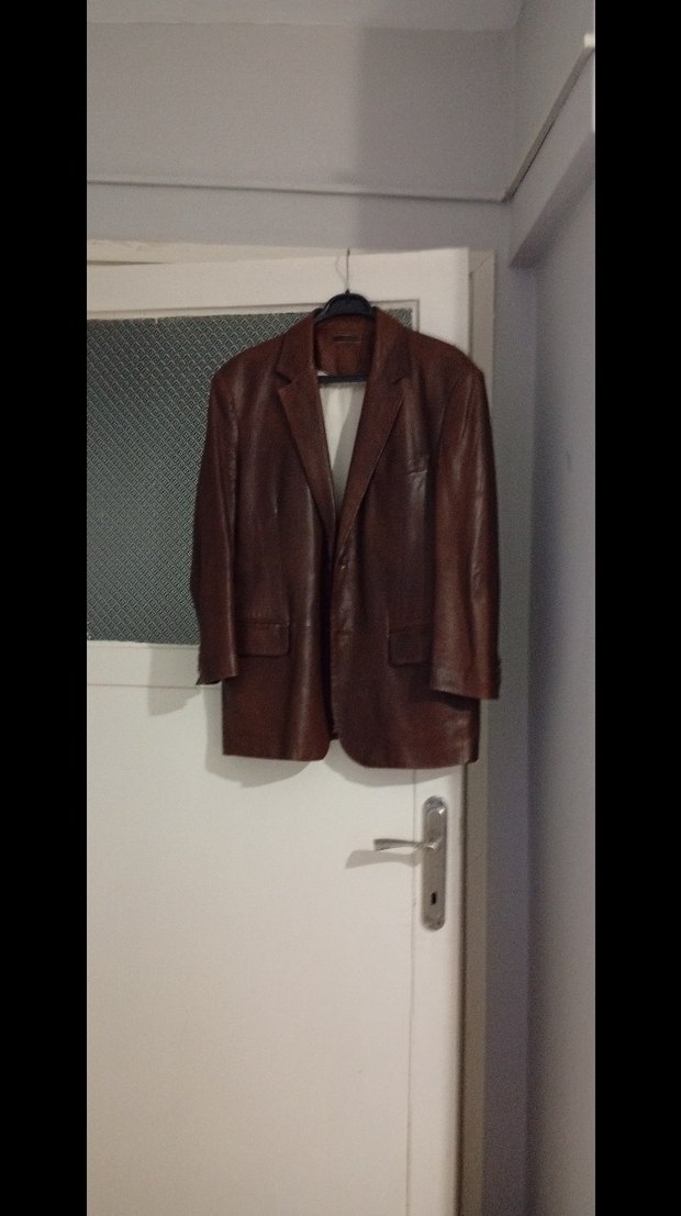 Kahverengi Deri Erkek Ceket - Görsel 3