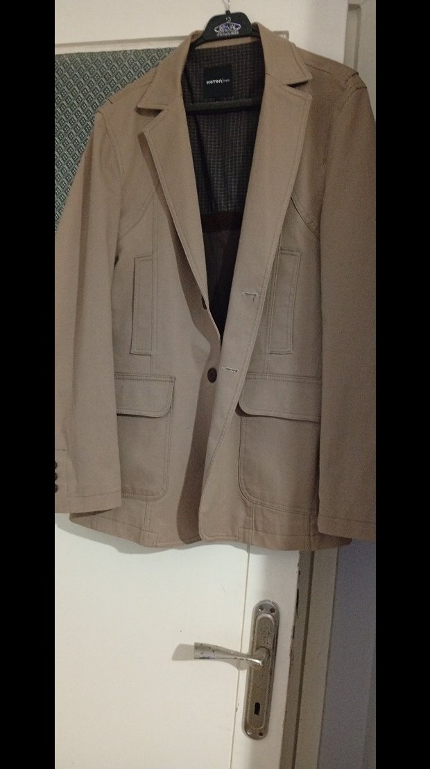 Bej Erkek Düğmeli Ceket, Normal Kesim - Görsel 5