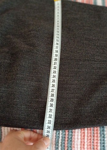 Kadın Gri Pilili Yün simli  Kumaş Pantolon - Görsel 6