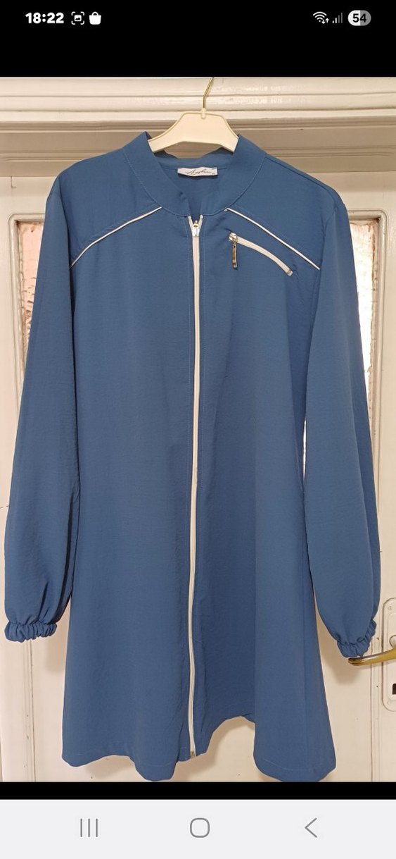 Mavi Kadın Fermuarlı Uzun Tunik takım - Görsel 4