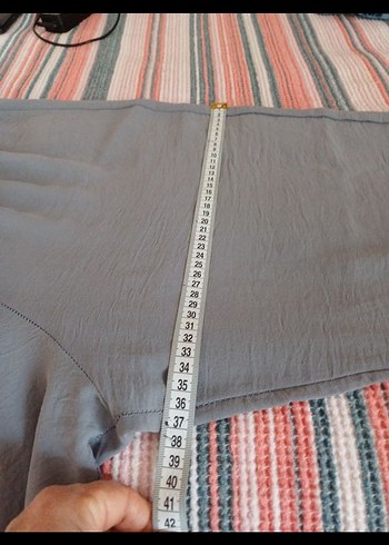 Bej renk Detaylı Gri Ayrobin kumaş  Tunik pantolonlu  takım - Görsel 5