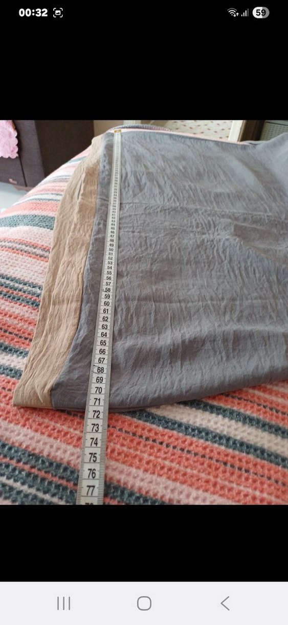 Bej renk Detaylı Gri Ayrobin kumaş  Tunik pantolonlu  takım - Görsel 3