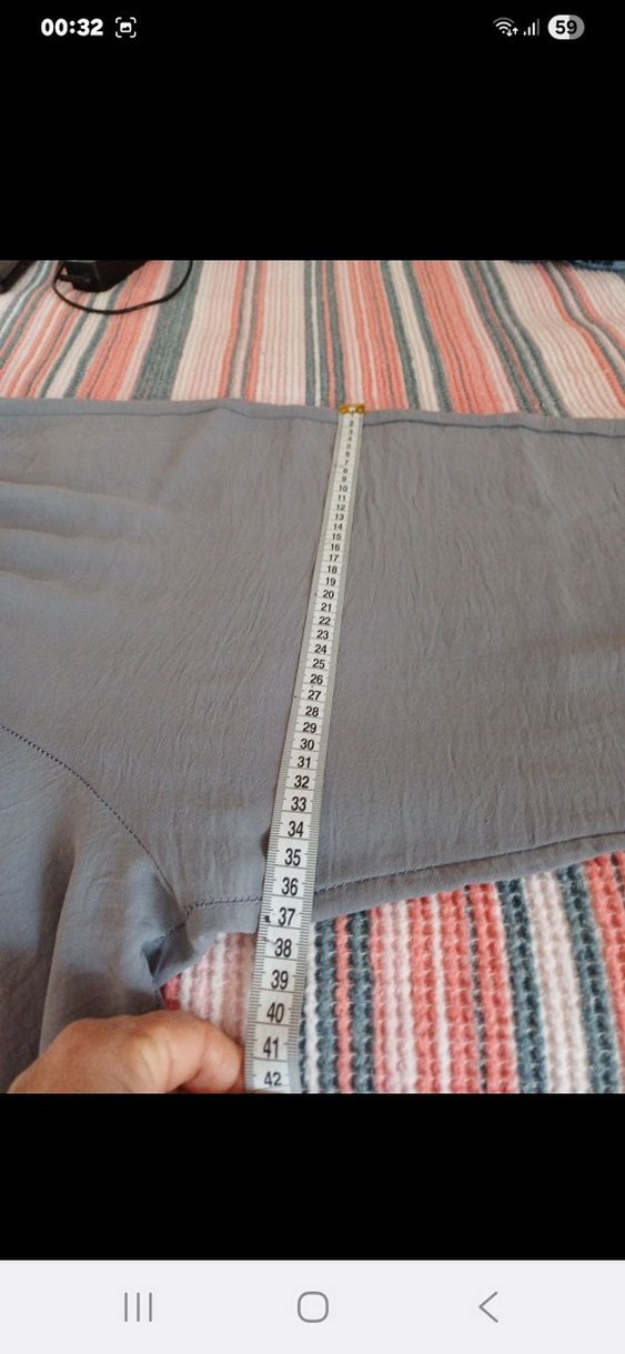 Bej renk Detaylı Gri Ayrobin kumaş  Tunik pantolonlu  takım - Görsel 5