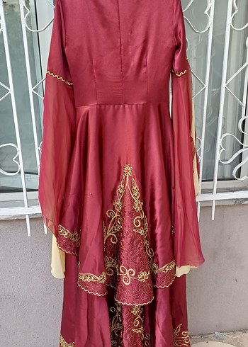 Bindallı Bordo Nakışlı Uzun Bohem Kadın Hint Elbisesi - Görsel 6