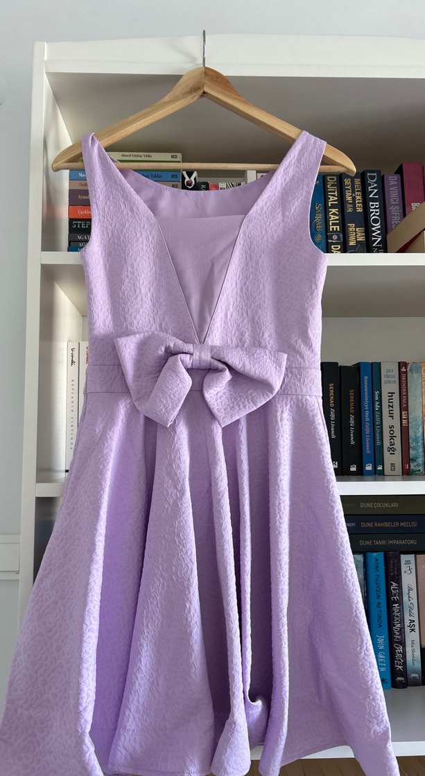 Pastel Mor Midi Kadın Elbise - Görsel 2