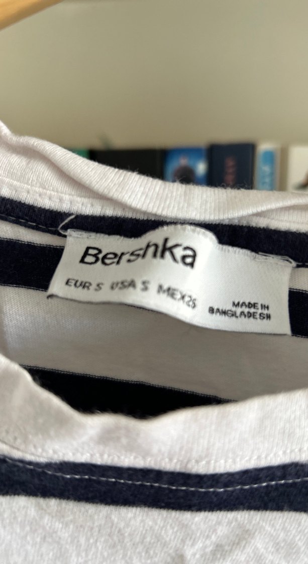 S beden Çizgili Pamuklu Tişört - Görsel 3