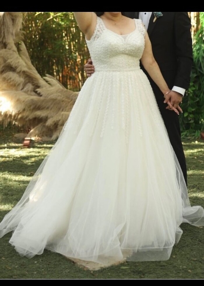 42-48 beden uyumlu gelinlik - Görsel 3