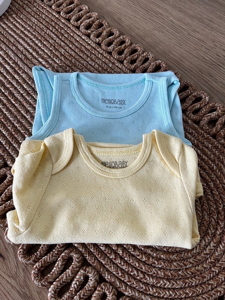 Erkek Bebek Kolsuz Body Pamuk Kumaş - Görsel 2