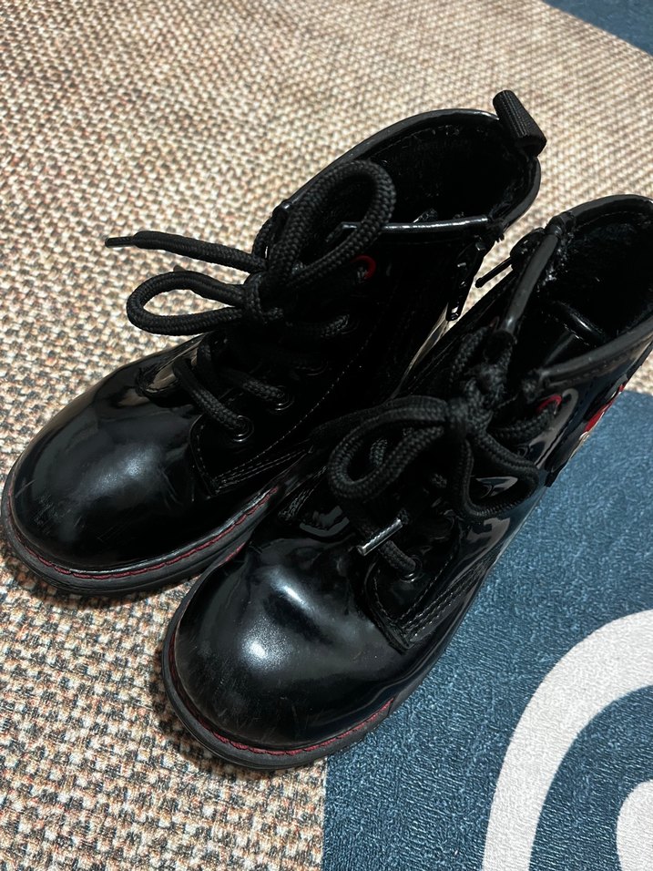 Parlak Siyah Kız Çocuk Lastik Bot Minnie - Görsel 2