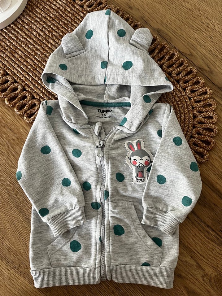 Kapüşonlu Gri Erkek Çocuk Fermuarlı Ceket - Görsel 2