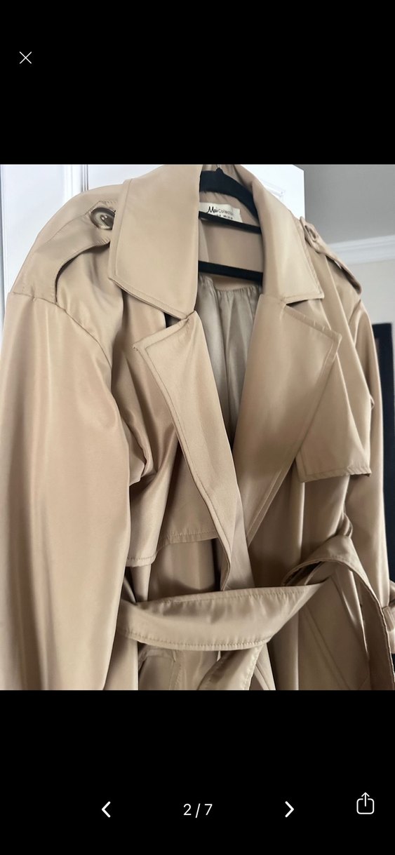 Mai astarlı oversize trenckot - Görsel 2