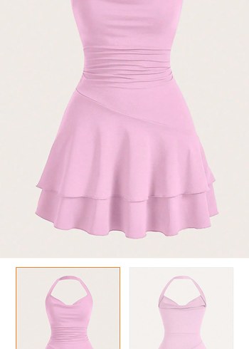 Zara Pembe Drapeli Mini Straplez Elbise