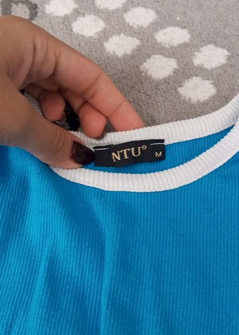 m Beden Mavi Baskılı Kısa Kollu Kadın Tişört