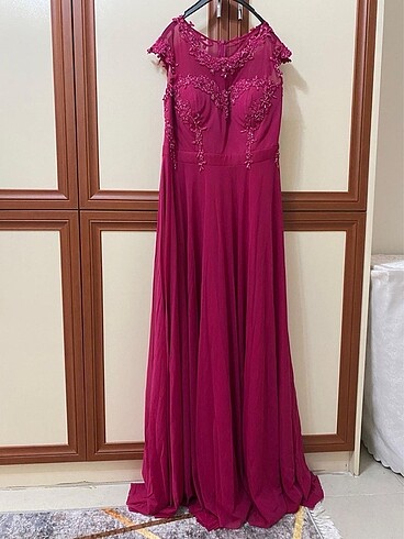 Pembe Renk 42 Beden Abiye