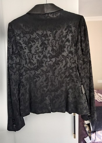 Crispino marka Düğmeli Siyah Jakar Desenli Ceket - Görsel 3