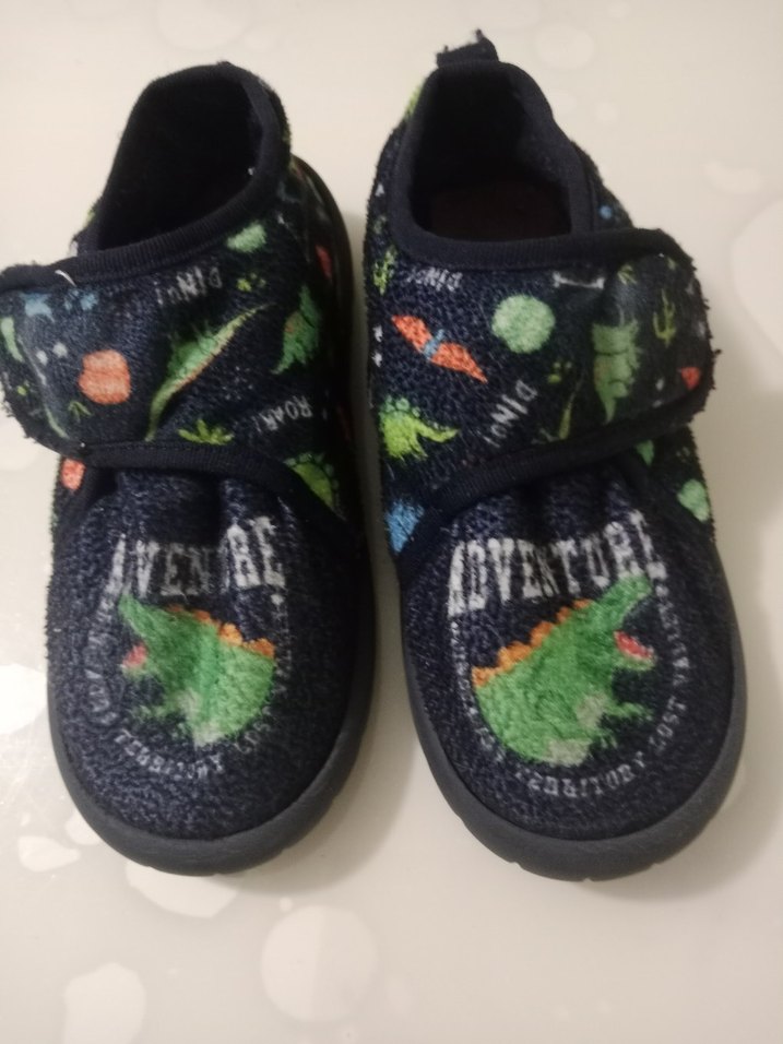 Lc Waikiki Erkek Çocuk Koyu Mavi Bağcıksız Cırtlı Panduf - Görsel 4