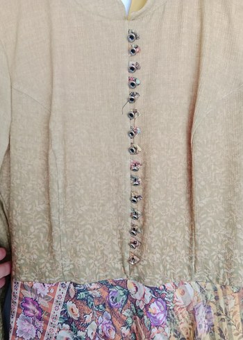 Bohem Çok Renkli Uzun Kollu Uzun Elbise - Görsel 3