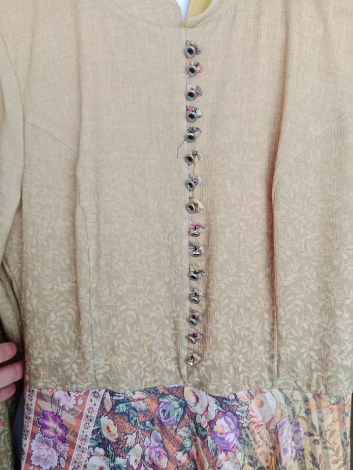 Bohem Çok Renkli Uzun Kollu Uzun Elbise - Görsel 3