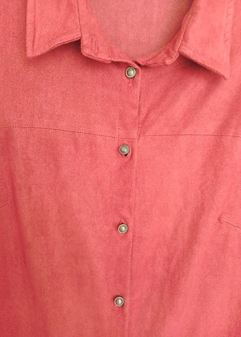 Setrems Kırmızı Nakışlı Süet Uzun Tunik - Görsel 5