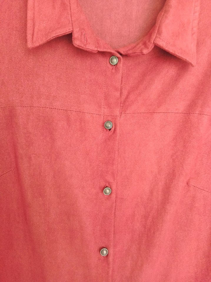 Setrems Kırmızı Nakışlı Süet Uzun Tunik - Görsel 5