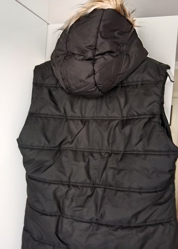 Slazenger Kürklü Siyah Kadın Kışlık Yelek - Görsel 4