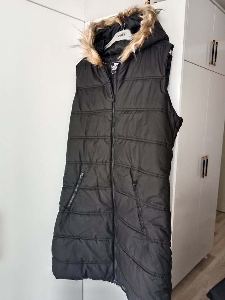 Slazenger Kürklü Siyah Kadın Kışlık Yelek - Görsel 2