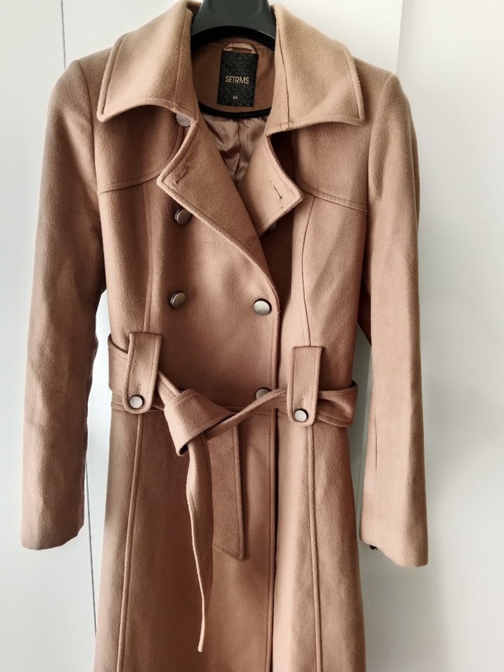 Setrems Kemerli Camel Rengi Tay Tüyü Uzun Kadın Kaban. - Görsel 2