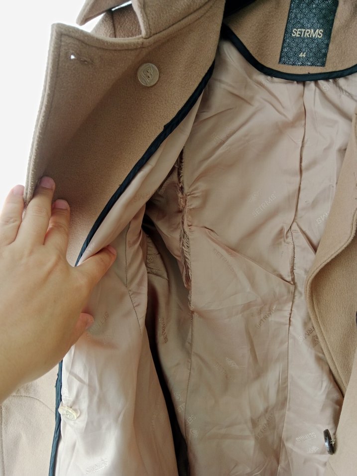 Setrems Kemerli Camel Rengi Tay Tüyü Uzun Kadın Kaban. - Görsel 4