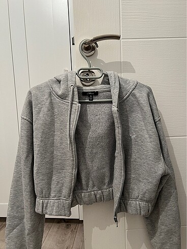 xs Beden gri Renk Mavi crop ceket