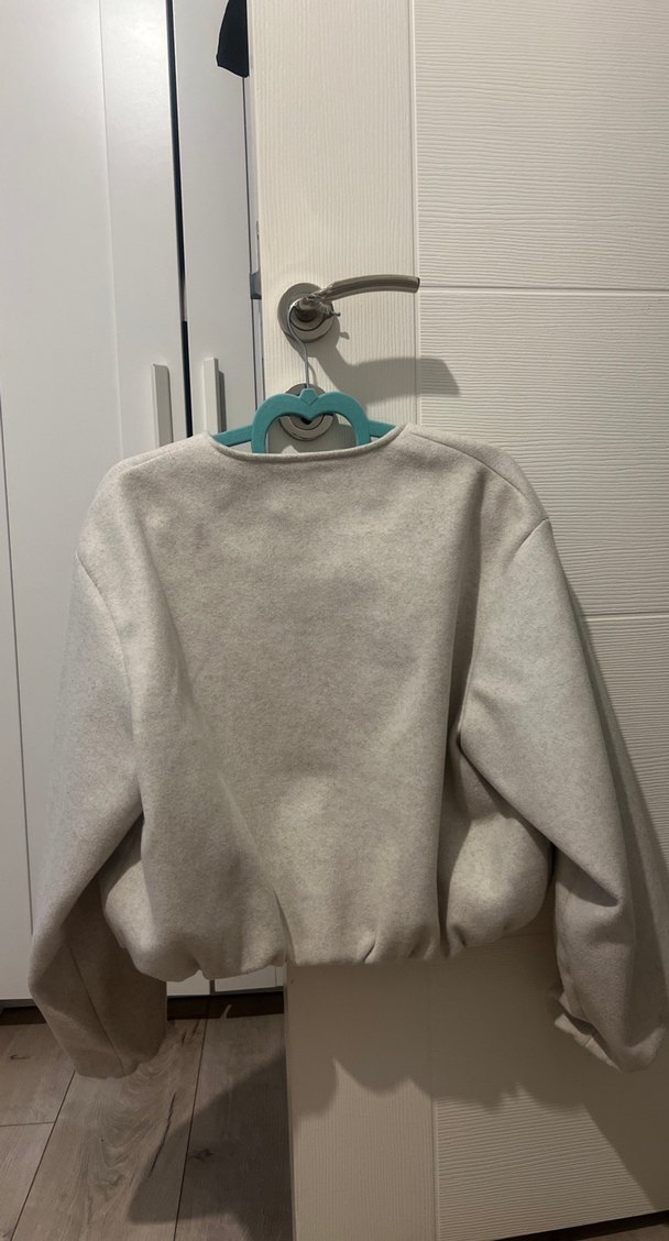 Zara Kırık beyaz crop Kadın Fermuarlı ceket - Görsel 4