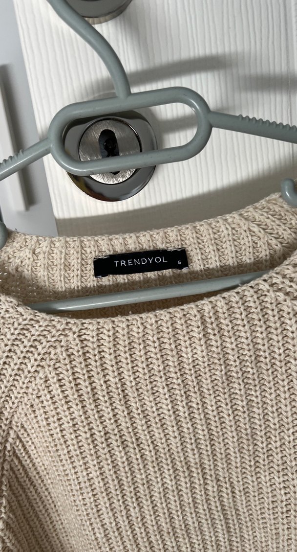 Bej Kadın Triko Kazak Uzun Kollu - Görsel 2