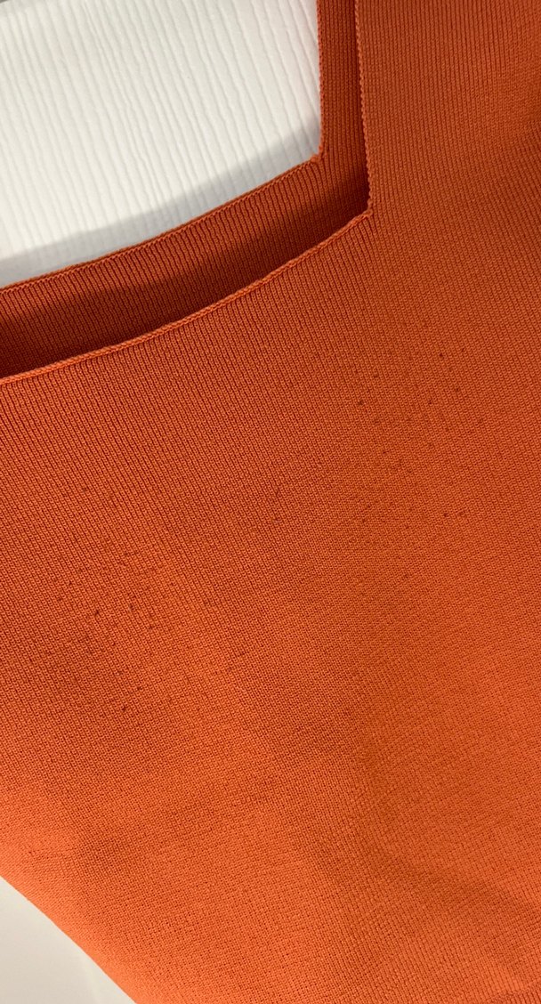 Kadın Turuncu Kare Yaka Askılı Crop Top - Görsel 3