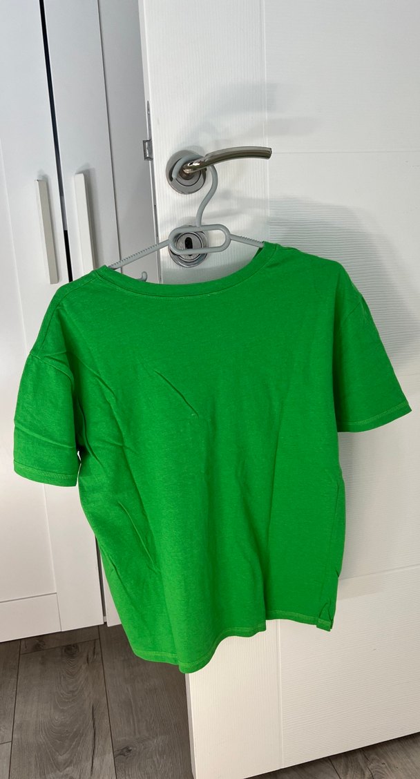 ZARA Yeşil Pamuklu Kadın Tişörtü, Salaş Kesim - Görsel 3