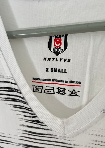 BJK Kartal Yuvası Beyaz Gri V Yaka Erkek Tişört - Görsel 2