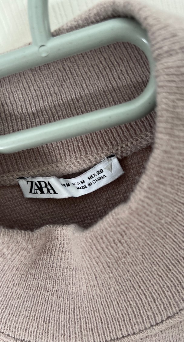 Zara lila Yarım Balıkçı Yaka Kısa Crop Top - Görsel 2