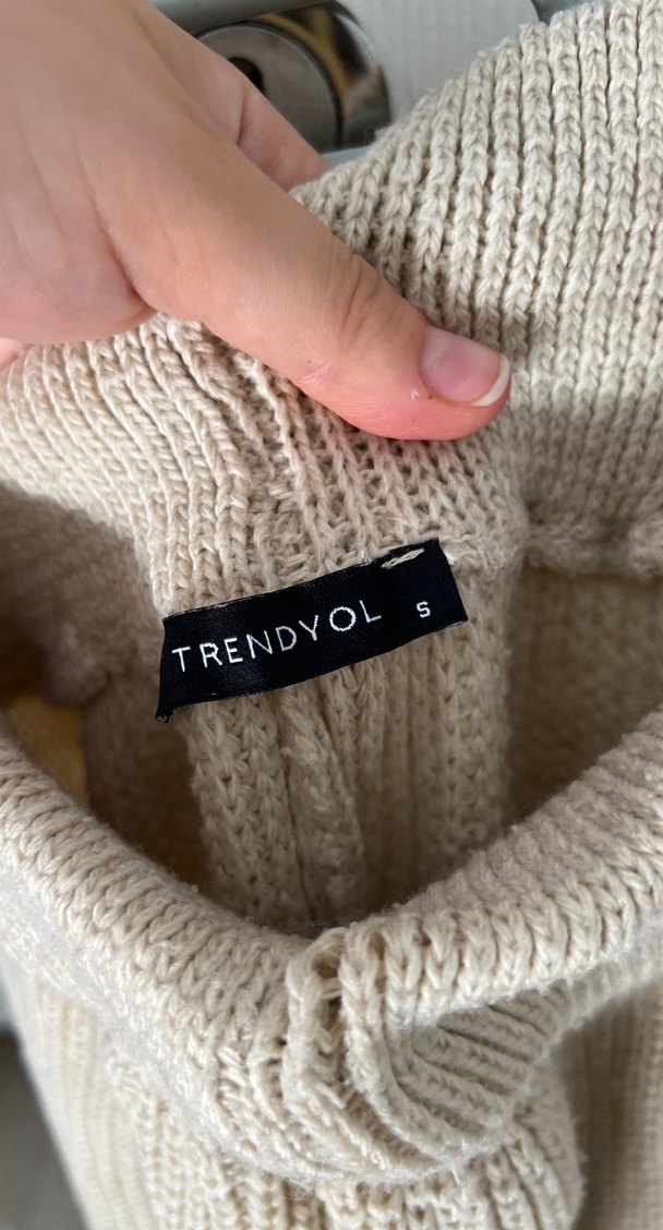 Bej Triko Rahat Kesim Kadın Pantolon - Görsel 2