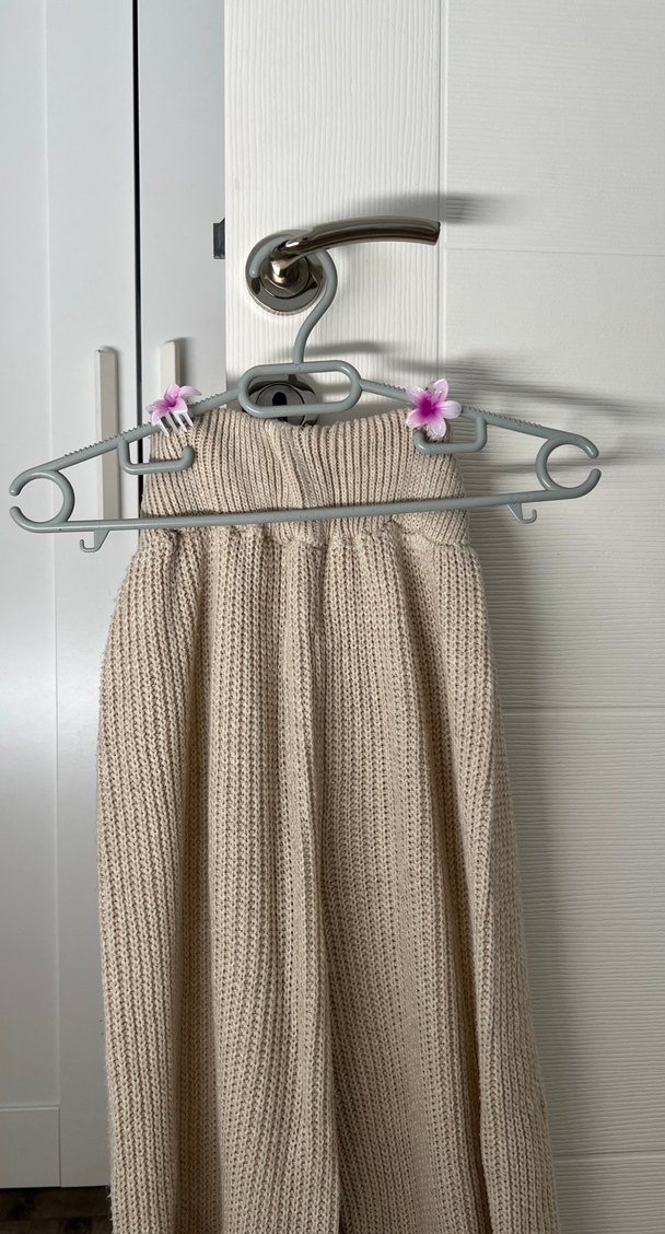 Bej Triko Rahat Kesim Kadın Pantolon - Görsel 5