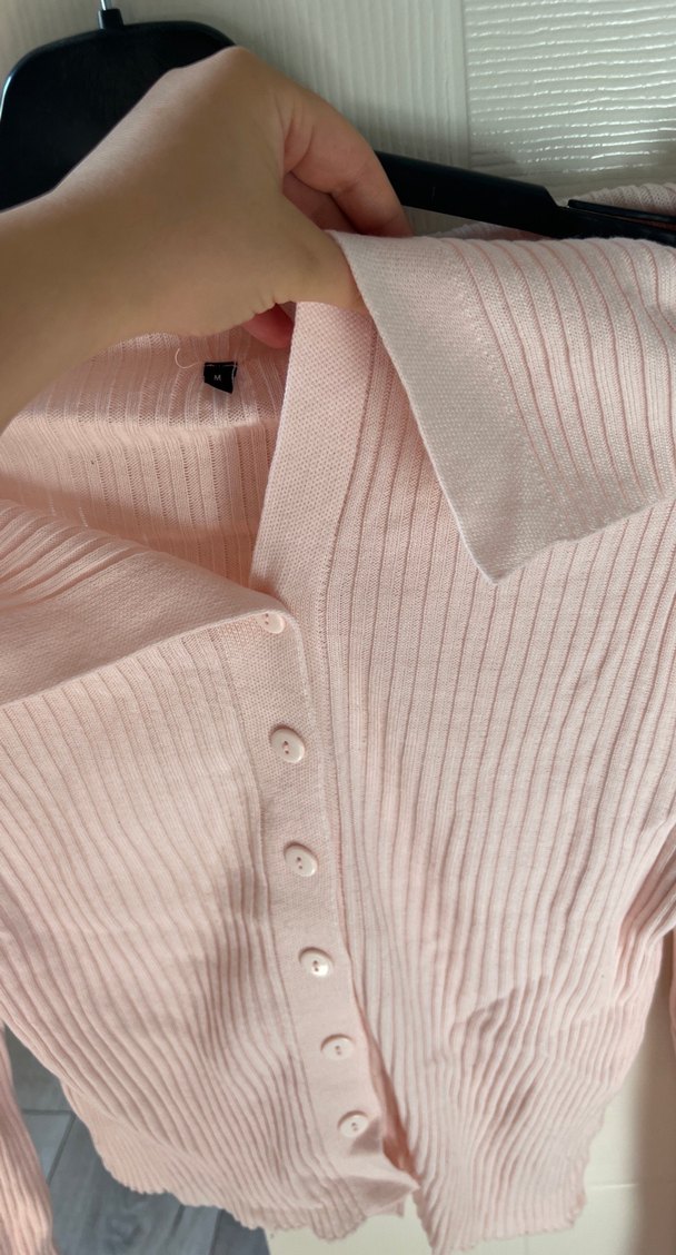 Trendyolmilla Düğmeli Pembe Triko Kadın Kazak - Görsel 4